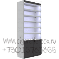 Витрина с пятью полками из лдсп с подсветкой каждой полки