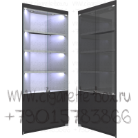 Пристенная торговая витрина из лдсп наружный угол с тремя полками