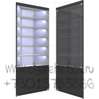Торговая пристенная витрина из лдсп наружный угол с пятью полками