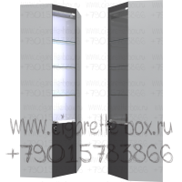 Витрина внутренний угол с тремя стеклянными полками