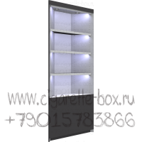 Витрина без дверей наружный угол с тремя полками из дсп