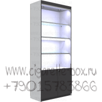 Витрина из лдсп с тремя стеклянными полками без стеклянных дверей