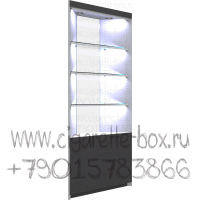 Пристенная витрина из дсп наружный угол с тремя стеклянными полками