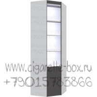 Открытая витрина внутренний угол с тремя полками из лдсп