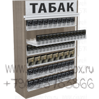 Шкаф с рулонными шторками для кальянного табака с шестью уровнями полок в открытом состоянии