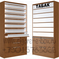 Торговый шкаф для сигарет с семью складными дверками с накопительной тумбой с двумя выдвижными ящиками