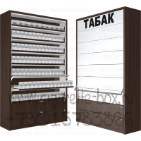 Торговый шкаф для сигарет с 7-ю складными дверками с возможностью регулировки с накопительной тумбой с двумя выдвижными ящиками