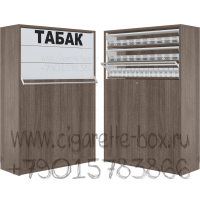 Торговый трехъярусный сигаретный шкаф с высоким запасником под товар