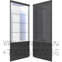 Витрина наружный угол с тремя полками из стекла