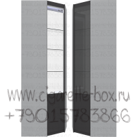 Витрина внутренний угол с тремя полками из стекла